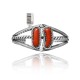 Double Stone .925 Sterling Silver Certified Authentic Navajo Native American Red Coral Cuff Bracelet 32121 Double Stone .925 Sterling Silver Certified Authentic Navajo Native American Red Coral Cuff Bracelet 32121