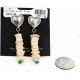 Certified Authentic Handmade Heart Navajo .925 Sterling Silver Dangle Native American Earrings Natural Turquoise Spiny Oyster 18032-3