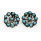 Certified Authentic Handmade Navajo .925 Sterling Silver Clip Native American Earrings Natural Turquoise 17488