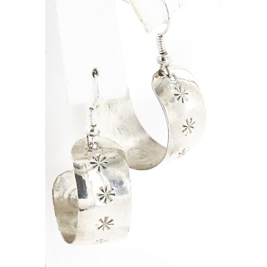 Certified Authentic Handmade Navajo .925 Sterling Silver Dangle Native American Earrings 18034