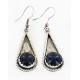 Certified Authentic Handmade Navajo .925 Sterling Silver Dangle Native American Earrings Natural Lapis 18046