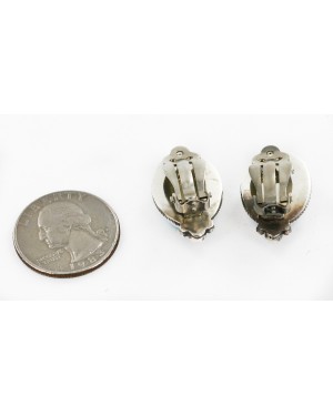 Certified Authentic Handmade Navajo .925 Sterling Silver Natural Turquoise Clip Native American Earrings 27163-11