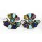 Handmade Petit Point Zuni .925 Sterling Silver Natural Multicolor Stud Native American Earrings 27127-0 Handmade Petit Point Zuni .925 Sterling Silver Natural Multicolor Stud Native American Earrings 27127-0