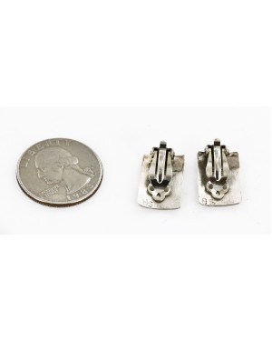 Certified Authentic Handmade Navajo .925 Sterling Silver Clip Native American Earrings 17938-4