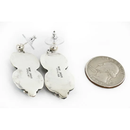 Handmade Navajo .925 Sterling Silver Natural Turquoise Native American Dangle Earrings 27163-4 Handmade Navajo .925 Sterling Silver Natural Turquoise Native American Dangle Earrings 27163-4