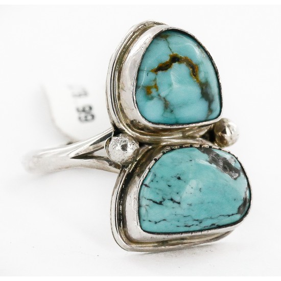 .925 Sterling Silver Handmade Certified Authentic Navajo Natural Turquoise Native American Ring 16903-2 .925 Sterling Silver Handmade Certified Authentic Navajo Natural Turquoise Native American Ring 16903-2