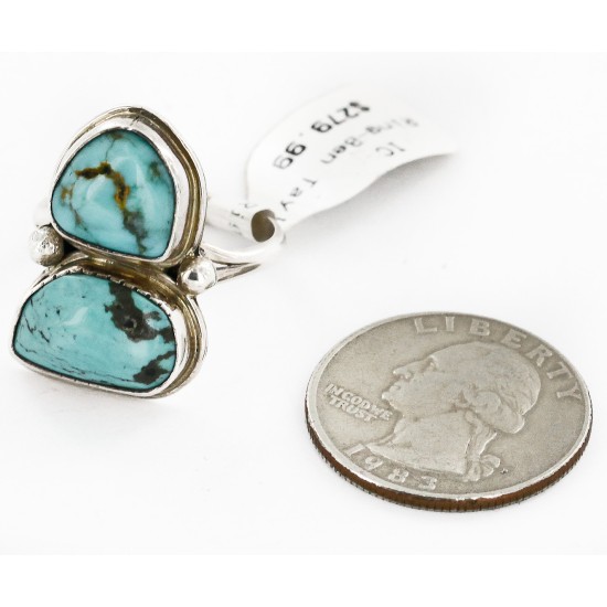 .925 Sterling Silver Handmade Certified Authentic Navajo Natural Turquoise Native American Ring 16903-2 .925 Sterling Silver Handmade Certified Authentic Navajo Natural Turquoise Native American Ring 16903-2