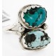 .925 Sterling Silver Handmade Certified Authentic Navajo Natural  Turquoise Native American Ring  16982-3