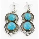 Handmade Navajo .925 Sterling Silver Natural Turquoise Native American Dangle Earrings 27163-4 Handmade Navajo .925 Sterling Silver Natural Turquoise Native American Dangle Earrings 27163-4