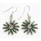 Handmade Zuni Petit Point Sterling Silver Dangle Earrings Natural Turquoise 27119