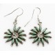 Certified Authentic Handmade Zuni Petit Point .925 Sterling Silver Dangle Native American Earrings Natural Turquoise 27119