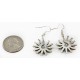 Certified Authentic Handmade Zuni Petit Point .925 Sterling Silver Dangle Native American Earrings Natural Turquoise 27119