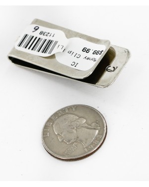 Handmade Certified Authentic Navajo Nickel and .925 Sterling Silver Natural Turquoise Native American Money Clip 11238-6