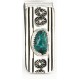 Handmade Certified Authentic Navajo Nickel and .925 Sterling Silver Natural Turquoise Native American Money Clip 11238-9