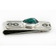 Handmade Certified Authentic Navajo Nickel and .925 Sterling Silver Natural Turquoise Native American Money Clip 11238-9