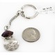 Vintage Style OLD Buffalo Coin Certified Authentic Navajo .925 Sterling Silver Natural Purple Spiny Oyster Native American Keychain 10336-5