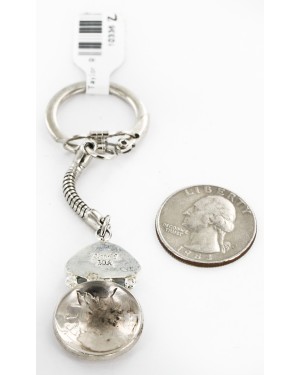 Vintage Style OLD Buffalo Coin Certified Authentic Navajo .925 Sterling Silver Natural Turquoise Native American Keychain 10336-2