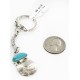 Vintage Style OLD Buffalo Coin Certified Authentic Navajo .925 Sterling Silver Natural Turquoise Native American Keychain 10336-2