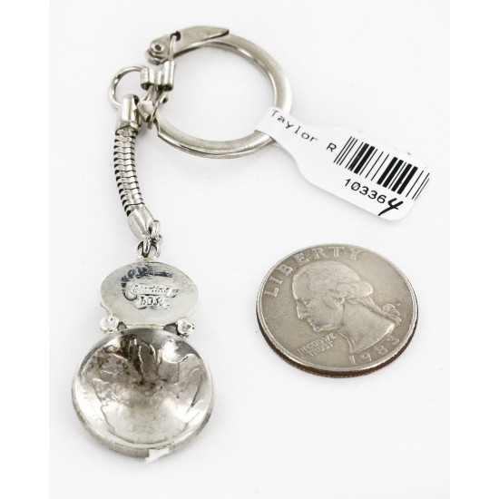 Vintage Style OLD Buffalo Coin Certified Authentic Navajo .925 Sterling Silver Natural Turquoise Native American Keychain 10336-4 Vintage Style OLD Buffalo Coin Certified Authentic Navajo .925 Sterling Silver Natural Turquoise Native American Keychain 10336-4