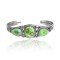 3 Stones .925 Sterling Silver Certified Authentic Navajo Native American Natural Turquoise Cuff Bracelet 32122