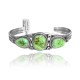 3 Stones .925 Sterling Silver Certified Authentic Navajo Native American Natural Turquoise Cuff Bracelet 32122
