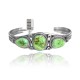 3 Stones .925 Sterling Silver Certified Authentic Navajo Native American Natural Turquoise Cuff Bracelet 32122