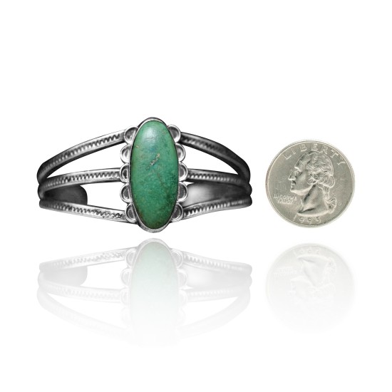 Flower .925 Sterling Silver Certified Authentic Navajo Native American Natural Turquoise Cuff Bracelet 32123 Flower .925 Sterling Silver Certified Authentic Navajo Native American Natural Turquoise Cuff Bracelet 32123
