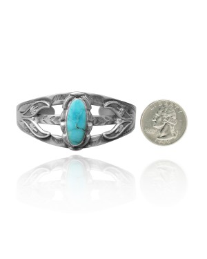 Wave .925 Sterling Silver Certified Authentic Navajo Native American Natural Turquoise Cuff Bracelet 32125 Wave .925 Sterling Silver Certified Authentic Navajo Native American Natural Turquoise Cuff Bracelet 32125