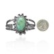Sun .925 Sterling Silver Certified Authentic Navajo Native American Natural Turquoise Cuff Bracelet 32126