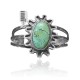 Sun .925 Sterling Silver Certified Authentic Navajo Native American Natural Turquoise Cuff Bracelet 32126
