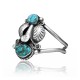 Unique Double Feather .925 Sterling Silver Certified Authentic Navajo Native American Natural Turquoise Cuff Bracelet 32127 Unique Double Feather .925 Sterling Silver Certified Authentic Navajo Native American Natural Turquoise Cuff Bracelet 32127