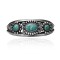 Beveled Edge .925 Sterling Silver Certified Authentic Navajo Native American Natural Turquoise Cuff Bracelet 32128