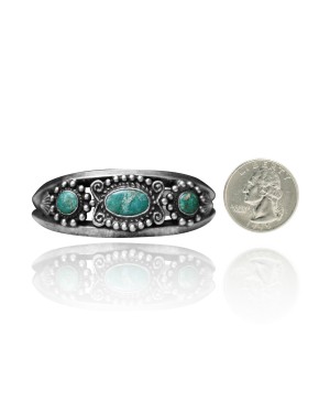 Beveled Edge .925 Sterling Silver Certified Authentic Navajo Native American Natural Turquoise Cuff Bracelet 32128 Beveled Edge .925 Sterling Silver Certified Authentic Navajo Native American Natural Turquoise Cuff Bracelet 32128