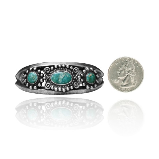 Beveled Edge .925 Sterling Silver Certified Authentic Navajo Native American Natural Turquoise Cuff Bracelet 32128 Beveled Edge .925 Sterling Silver Certified Authentic Navajo Native American Natural Turquoise Cuff Bracelet 32128