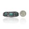 Beveled Edge .925 Sterling Silver Certified Authentic Navajo Native American Natural Turquoise Cuff Bracelet 32128