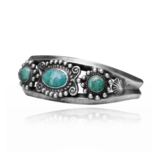 Beveled Edge .925 Sterling Silver Certified Authentic Navajo Native American Natural Turquoise Cuff Bracelet 32128 Beveled Edge .925 Sterling Silver Certified Authentic Navajo Native American Natural Turquoise Cuff Bracelet 32128