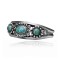 Beveled Edge .925 Sterling Silver Certified Authentic Navajo Native American Natural Turquoise Cuff Bracelet 32128