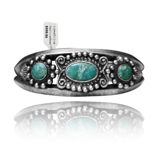 Beveled Edge .925 Sterling Silver Certified Authentic Navajo Native American Natural Turquoise Cuff Bracelet 32128 Beveled Edge .925 Sterling Silver Certified Authentic Navajo Native American Natural Turquoise Cuff Bracelet 32128