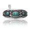 Beveled Edge .925 Sterling Silver Certified Authentic Navajo Native American Natural Turquoise Cuff Bracelet 32128