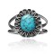 Modern Design .925 Sterling Silver Certified Authentic Navajo Native American Natural Turquoise Cuff Bracelet 32130