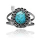 Modern Design .925 Sterling Silver Certified Authentic Navajo Native American Natural Turquoise Cuff Bracelet 32130 Modern Design .925 Sterling Silver Certified Authentic Navajo Native American Natural Turquoise Cuff Bracelet 32130