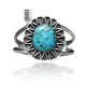Modern Design .925 Sterling Silver Certified Authentic Navajo Native American Natural Turquoise Cuff Bracelet 32130 Modern Design .925 Sterling Silver Certified Authentic Navajo Native American Natural Turquoise Cuff Bracelet 32130