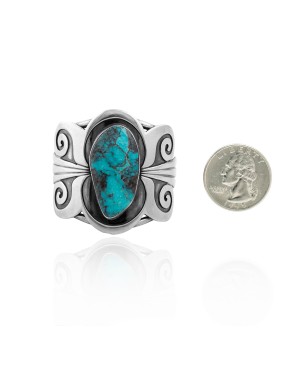 Designers Edition .925 Sterling Silver Certified Authentic Navajo Native American Natural Turquoise Overlay Cuff Bracelet 32131 Designers Edition .925 Sterling Silver Certified Authentic Navajo Native American Natural Turquoise Overlay Cuff Bracelet 32131