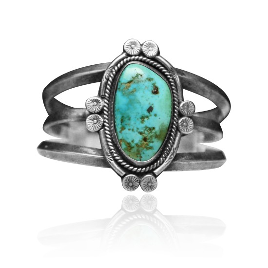 3 Row Beveled .925 Sterling Silver Certified Authentic Navajo Native American Natural Turquoise Cuff Bracelet 32134 3 Row Beveled .925 Sterling Silver Certified Authentic Navajo Native American Natural Turquoise Cuff Bracelet 32134