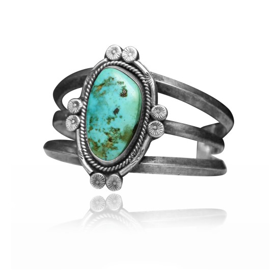 3 Row Beveled .925 Sterling Silver Certified Authentic Navajo Native American Natural Turquoise Cuff Bracelet 32134 3 Row Beveled .925 Sterling Silver Certified Authentic Navajo Native American Natural Turquoise Cuff Bracelet 32134
