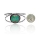 Elegant .925 Sterling Silver Certified Authentic Navajo Native American Round Natural Turquoise Cuff Bracelet 32135