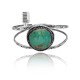 Elegant .925 Sterling Silver Certified Authentic Navajo Native American Round Natural Turquoise Cuff Bracelet 32135