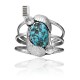 Double Feather with Flower .925 Sterling Silver Certified Authentic Navajo Native American Natural Turquoise Cuff Bracelet 32137 Double Feather with Flower .925 Sterling Silver Certified Authentic Navajo Native American Natural Turquoise Cuff Bracelet 32137