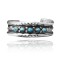 Beveled Edge .925 Sterling Silver Certified Authentic Navajo Native American Natural Turquoise Wave Cuff Bracelet 32139