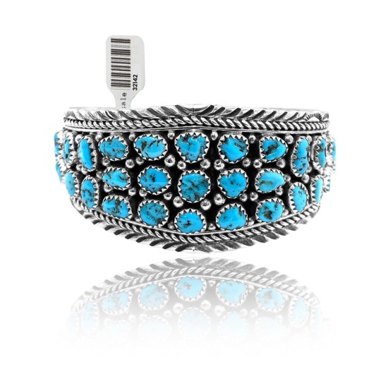 Traditional Multi Stone .925 Sterling Silver Certified Authentic Navajo Native American Natural Turquoise Cuff Bracelet 32142 Traditional Multi Stone .925 Sterling Silver Certified Authentic Navajo Native American Natural Turquoise Cuff Bracelet 32142